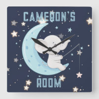 Personalised Baby Elephant Fishing 4 Stars Poster 