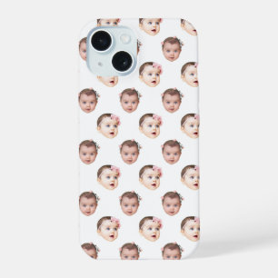 Personalised Baby Face 2 Photos White iPhone 15 Case