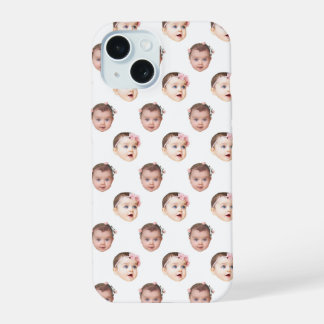 Personalised Baby Face 2 Photos White iPhone 15 Case