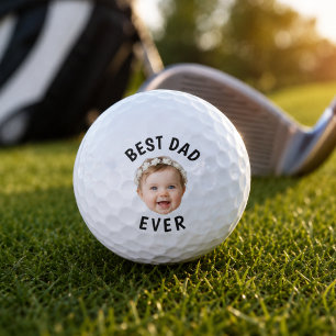 Personalised Baby Face Best Dad Ever Father's day Golf Balls