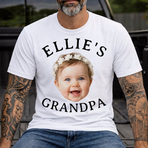 Personalised Baby Face Grandpa Custom photo gift T-Shirt