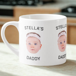 Personalised Baby Face Photo Dad Gift Espresso Cup