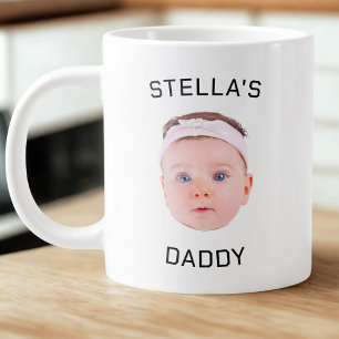 Personalised Baby Face Photo Dad Gift Large Coffee Mug