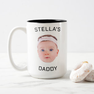 Personalised Baby Face Photo Dad Gift Two-Tone Coffee Mug