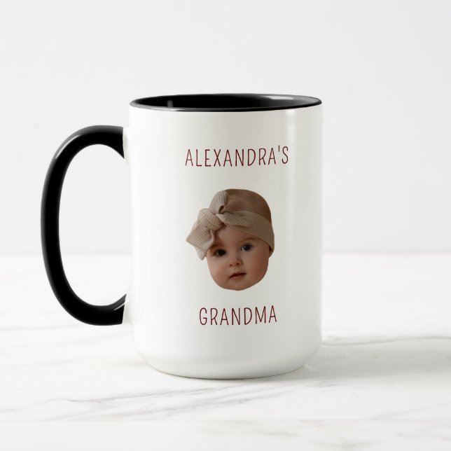 Personalised Baby Face Photo For Grandpa Birthday  Mug (Left)