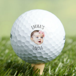 Personalised Baby Face Photo For New Uncle Golf Balls
