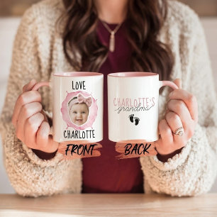 Personalised baby face photo, grandmother birthday coffee mug
