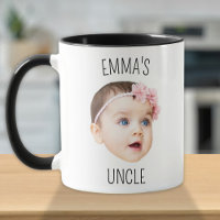 Personalised Baby Face Photo Mug For New Uncle