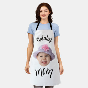 Personalised Baby Face Photo Name New Mum Apron