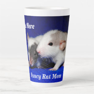 Personalised Baby Fancy Pet Rat Pups Latte Mug