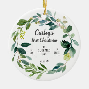 Personalised Baby First Christmas Ceramic Ornament