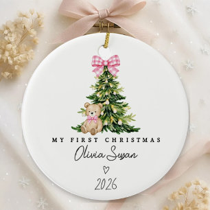 Personalised Baby First Christmas Name Ceramic Tree Decoration