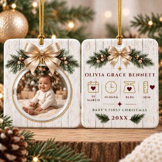 Personalised Baby First Christmas Photo Ornament