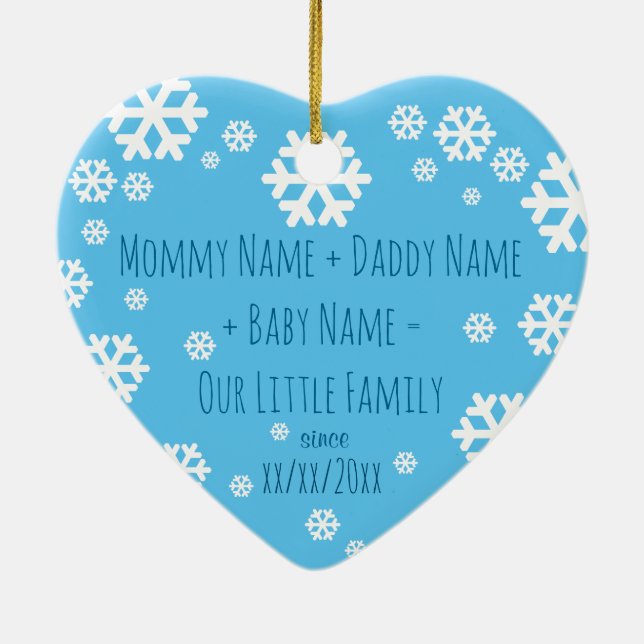 Personalised Baby First Christmas Tree Ornament (Back)