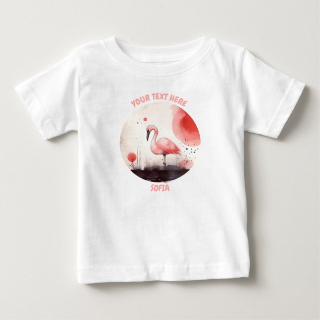 Personalised baby Flamingo Tee (Front)