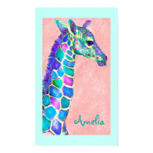 personalised baby giraffe art
