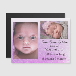 Personalised Baby Girl  Birth Announcement Magnet