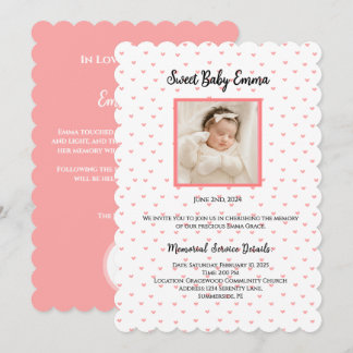 Personalised Baby Girl Funeral Invitations