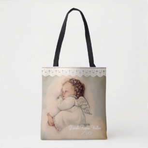 Personalised Baby Girl Guardian Angel Prayer Tote Bag