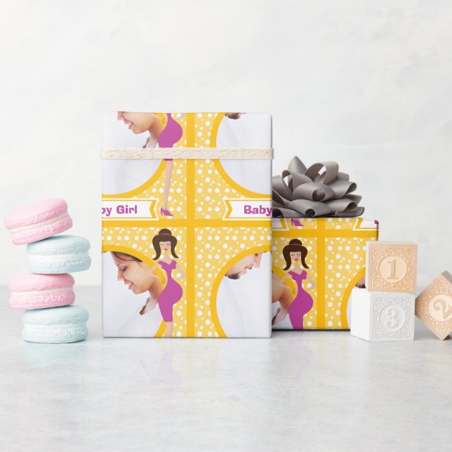 Personalised Baby Girl  Photo Wrapping Paper (Baby Shower)