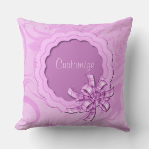 Personalised Baby Girl Pink Scalloped Frame Pillow