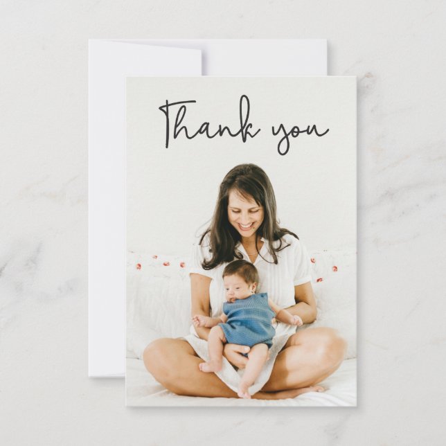 Personalised Baby Girl Shower Thank You Card with  (Front)