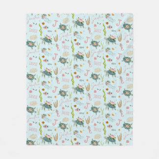 Personalised Baby Girl Turtle | 50x60 Fleece