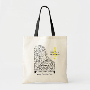 Personalised Baby Grand Piano Student Teacher Tote Bag