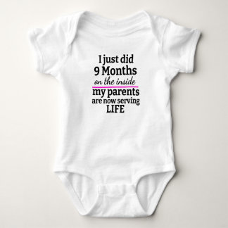 Personalised Baby Grow I Just Did 9 Months On The Bodysuit