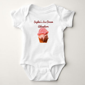 Personalised Baby Ice Cream T-Shirt | Custom Name Bodysuit