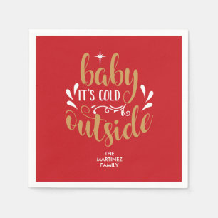 Personalised  Baby It's Cold Outside Napkin