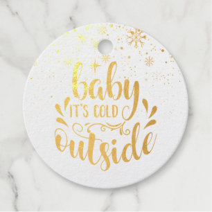 Personalised Baby It's Cold Outside Snowflakes Favour Tags