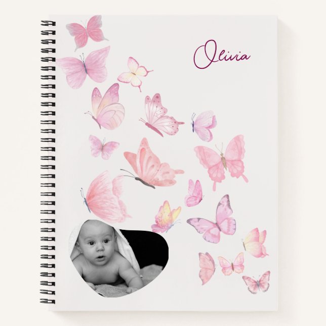 Personalised Baby Keepsake Journal – Butterfly  (Front)