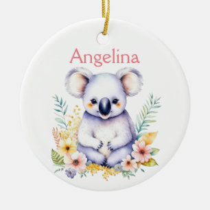 Personalised Baby Koala Bear Christmas Ceramic Tree Decoration