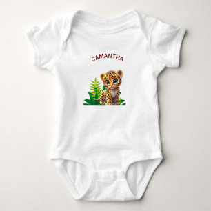 Personalised Baby Leopard Bodysuit Jungle Gift