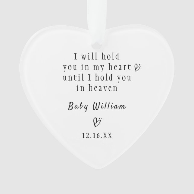 Personalised Baby Memorial Child Loss Sympathy Gif Ornament (Front)