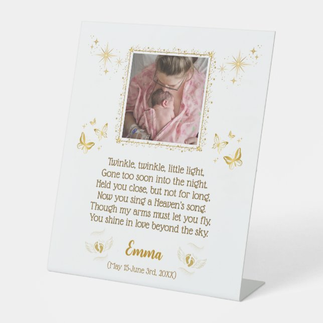 Personalised Baby Memorial Pedestal Sign (Front)