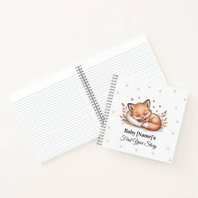 Personalised Baby Memory Book – Fox (Inside)