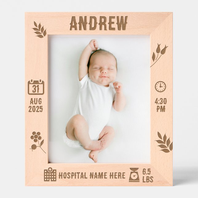 Personalised Baby Memory Frame | DP7 (Personalized Frame, Custom Keepsake, Baby Decor, Engraved Frame, New Parent Gift, Nursery Decor.)