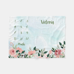 Personalised Baby Milestone Fleece Blanket