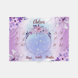 Personalised Baby Milestone Fleece Blanket