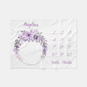 Personalised Baby Milestone Fleece Blanket