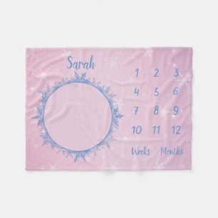 Personalised Baby Milestone Fleece Blanket