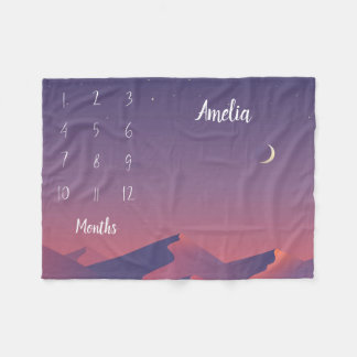 Personalised Baby Milestone Fleece Blanket
