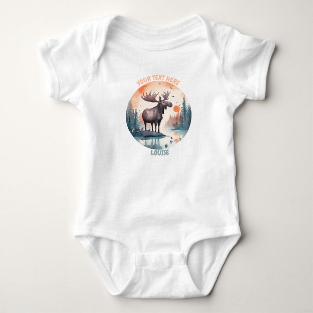 Personalised Baby Moose bodysuit (Front)