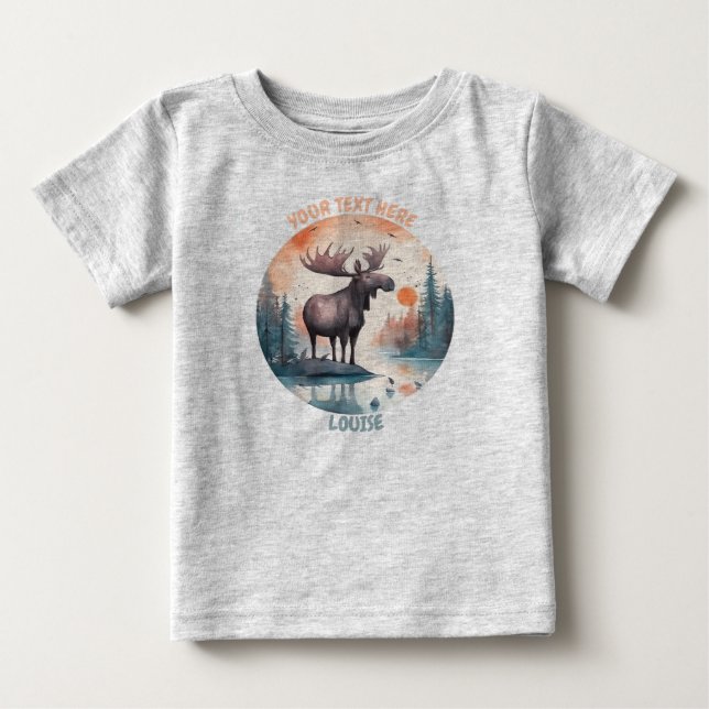 Personalised baby Moose Tee (Front)