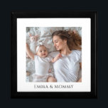 Personalised Baby Mum Photo Wood Keepsake Box<br><div class="desc">A sweet personalised photo wood lacquered keepsake box. Replace this photo with your own favourite photo of any kind.</div>