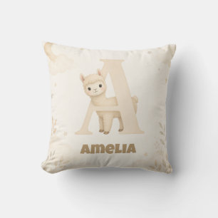 Personalised Baby Name Alpaca Letter A Cushion