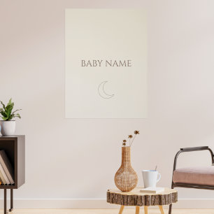 Personalised Baby Name Nursery Poster Minimal