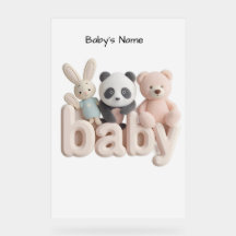Personalised Baby Name Wall Art – Cute Animal Nurs